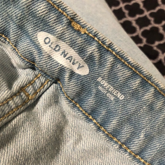 Old Navy Womens Boyfriend High Rise Denim Light Blue Distressed MoM Jeans Sz 24 - Picture 7 of 8